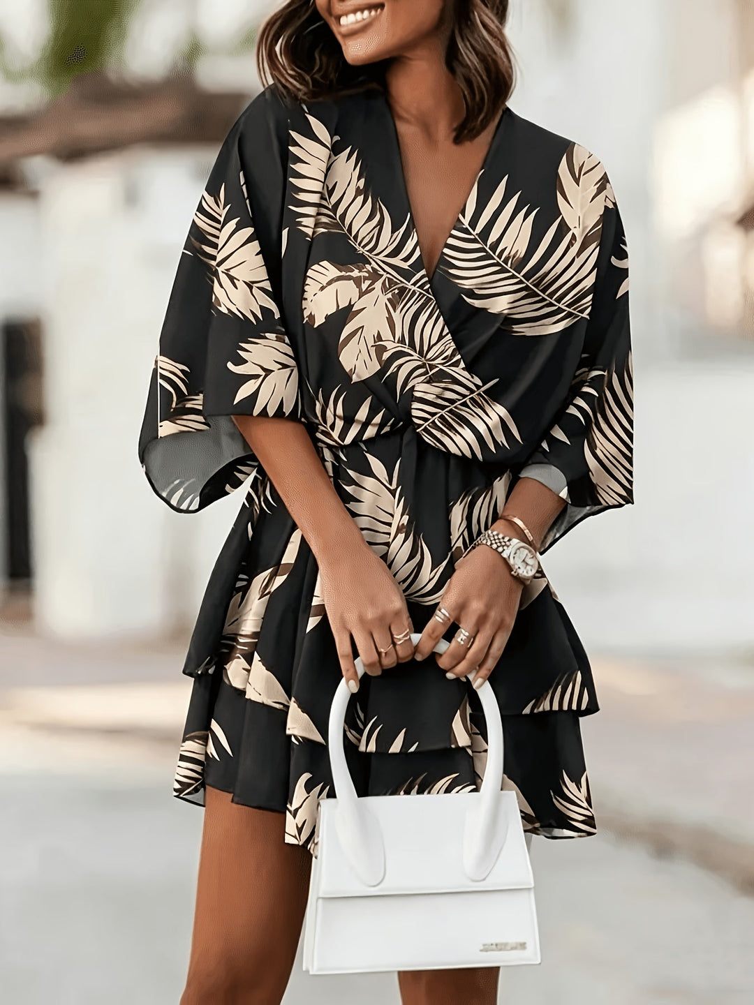 Valerie | Printed Wrap Mini Dress