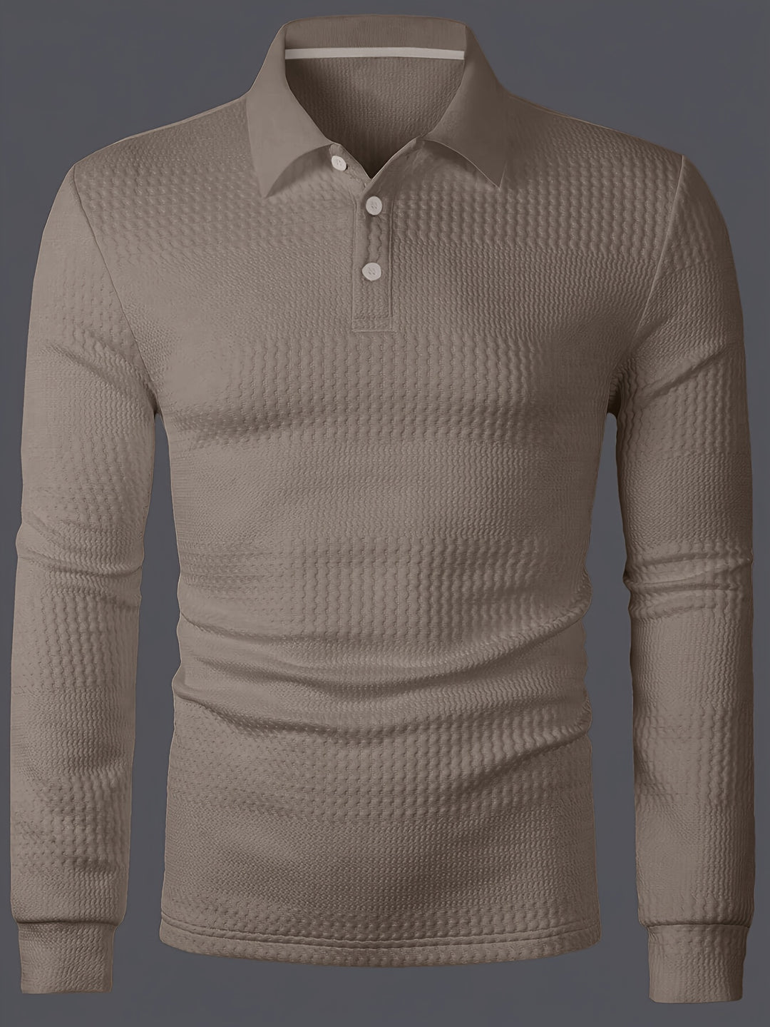 Reid | Textured Long Sleeve Polo Shirt