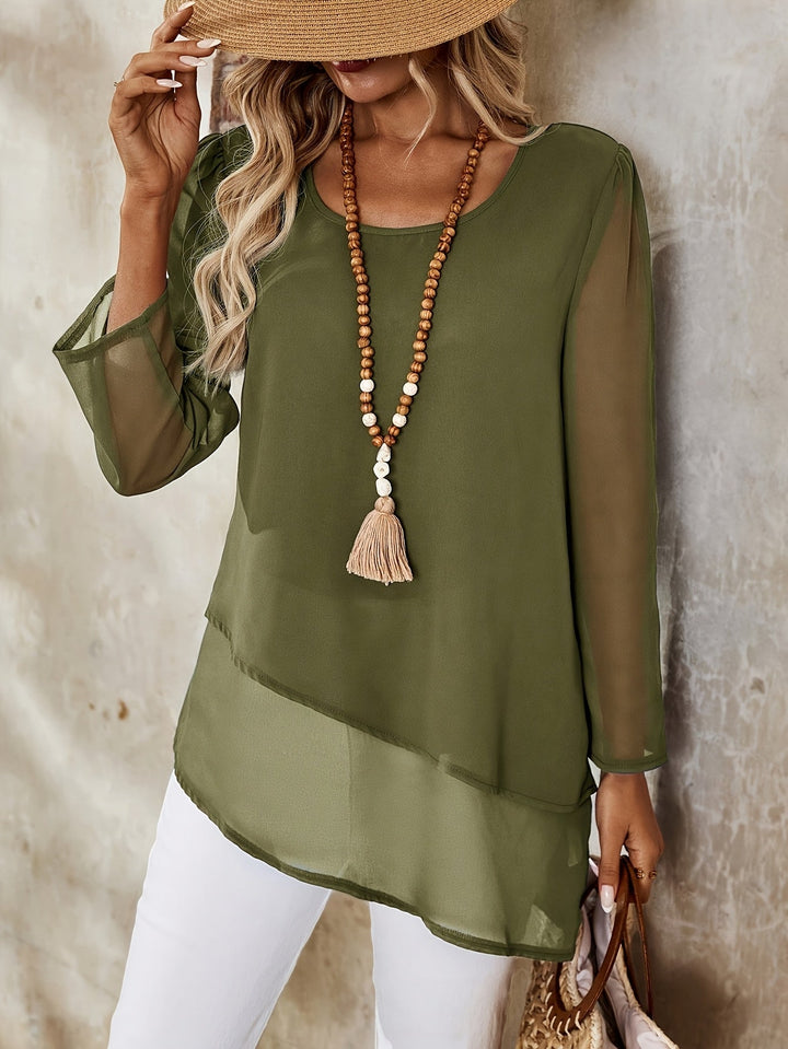 Hazel | Layered Irregular-Hem Blouse