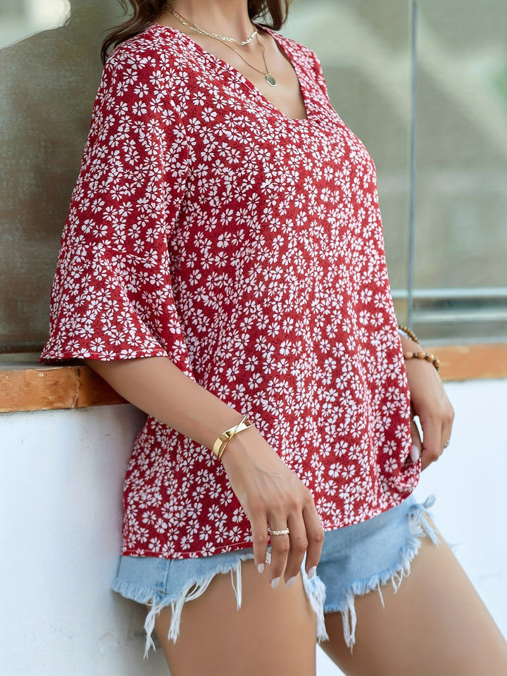 Yvette | Ditsy Floral Ruffle-Sleeve Blouse