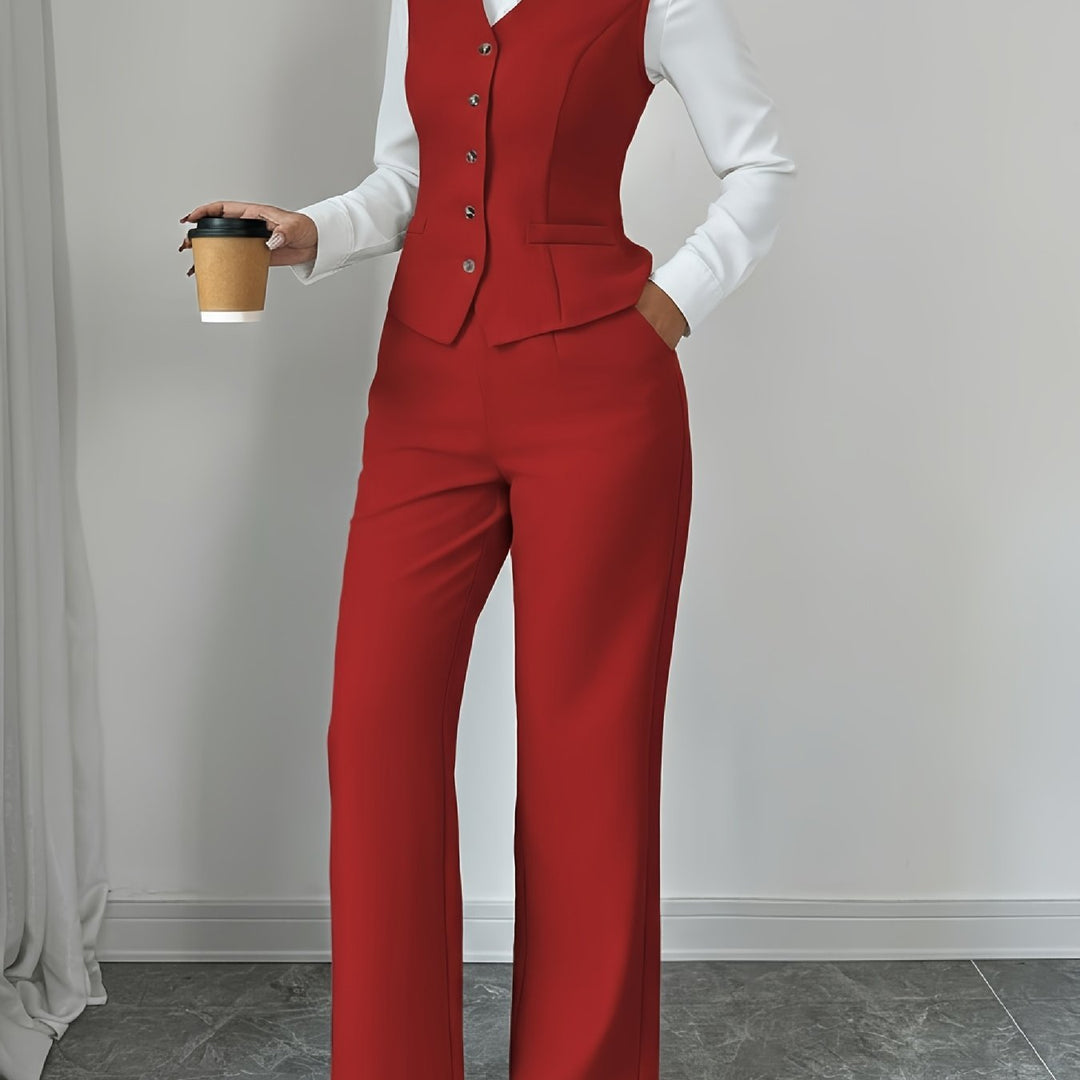 Vivienne | Tailored Vest & Wide-Leg Pant Set