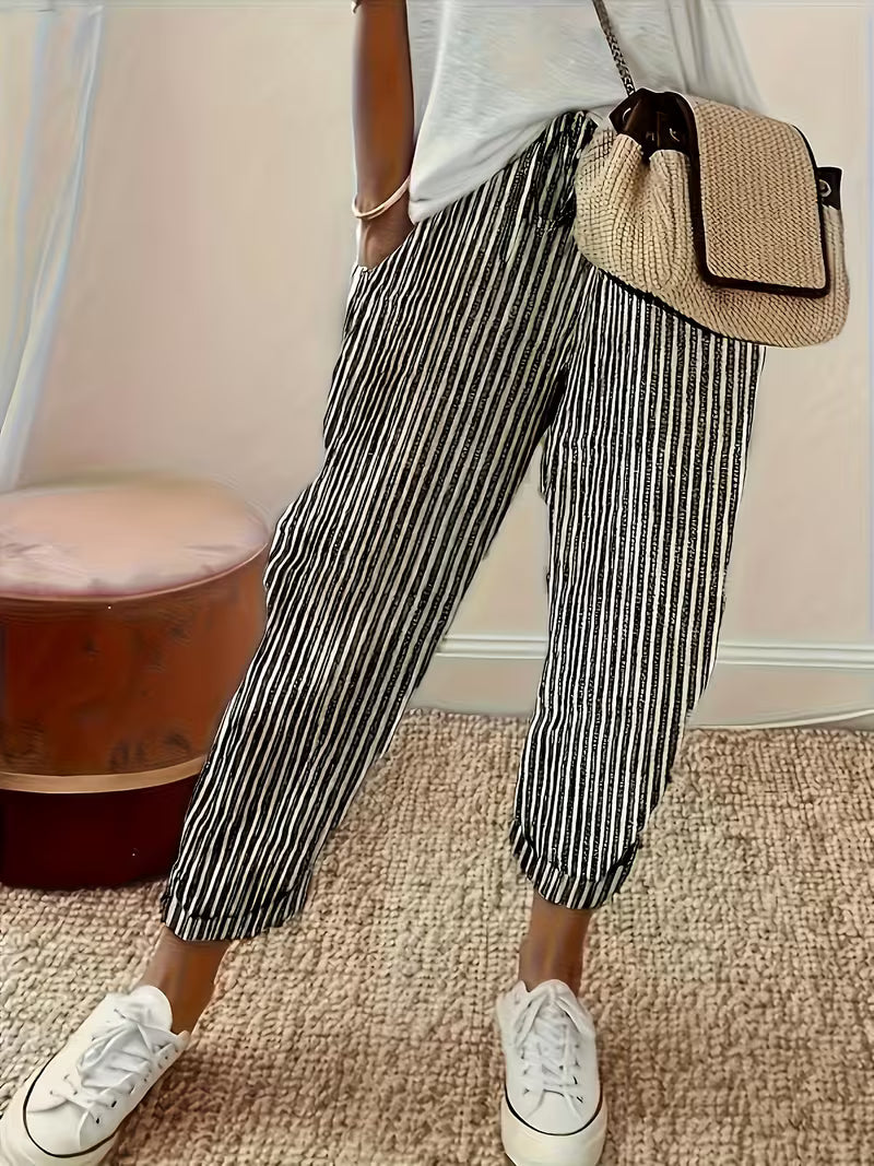 Chelsea | Striped Wide-Leg Casual Pants