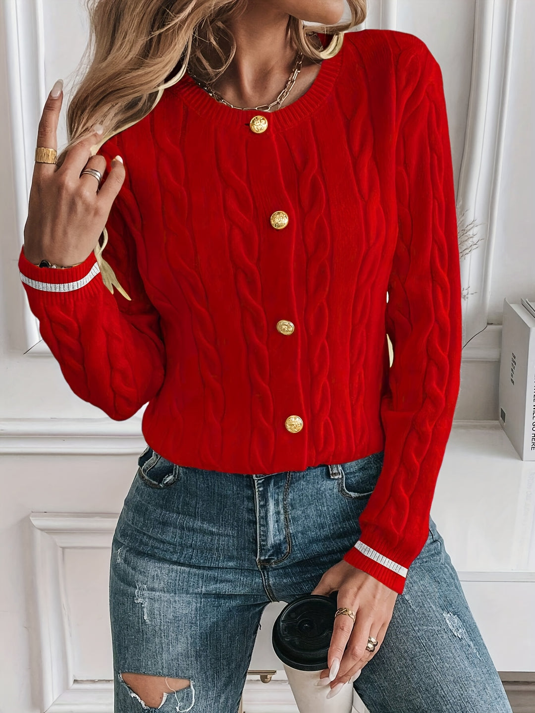 Laurel | Textured Button-Front Cardigan