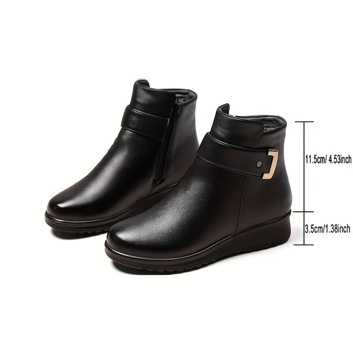Lucille | Cozy Buckle Ankle Boots