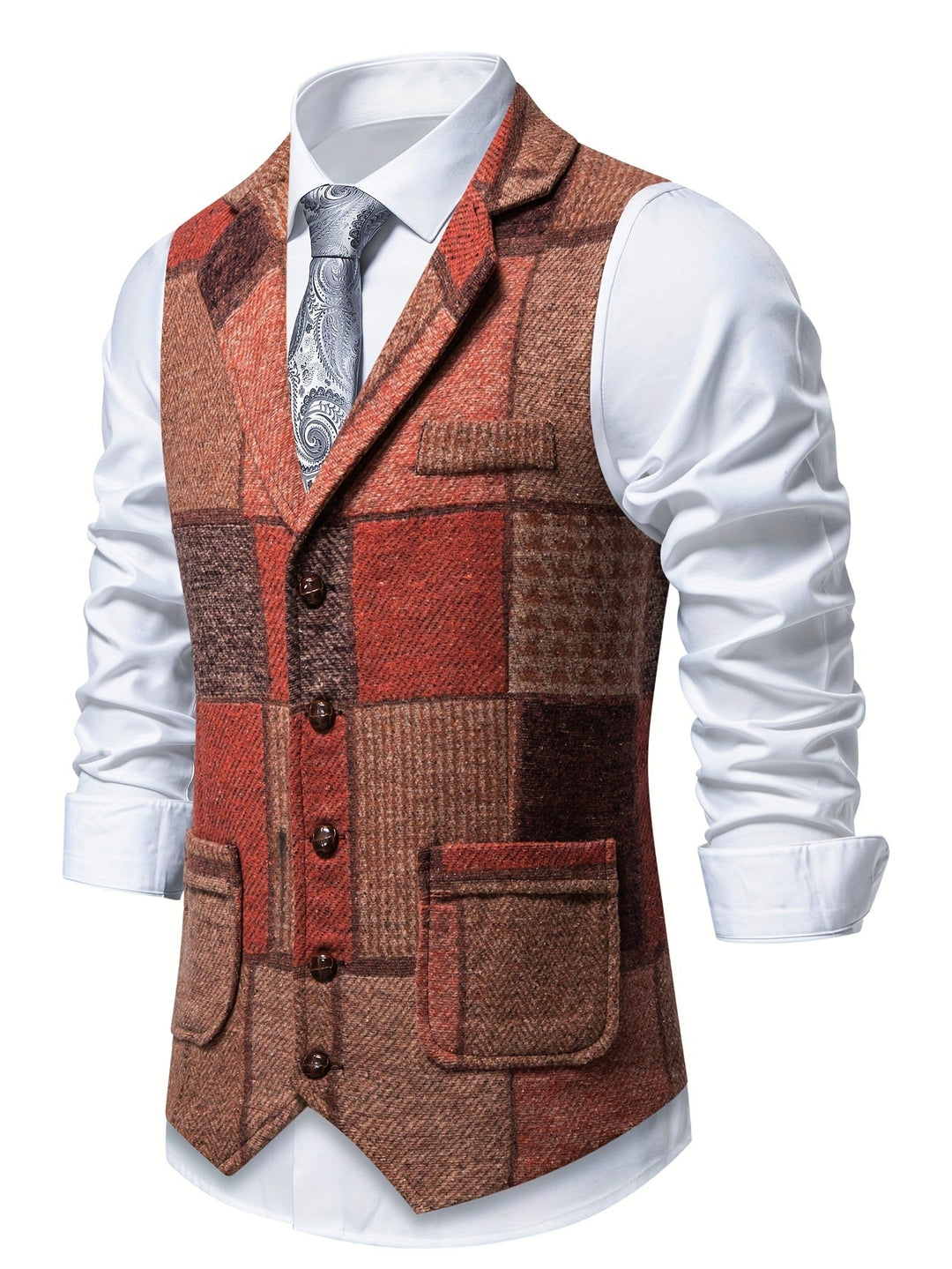 Harold | Classic Patchwork Tweed Waistcoat