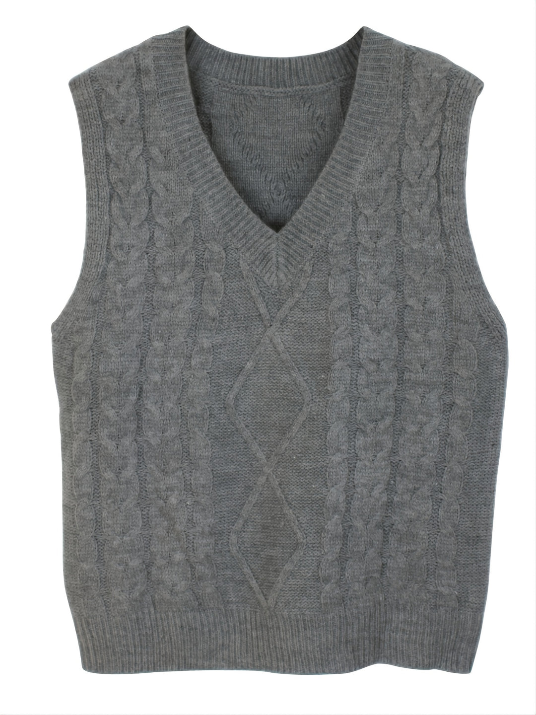 Ramona | Cable-Knit V-Neck Sweater Vest