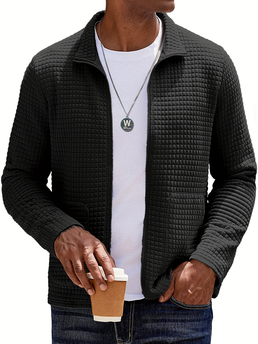 Gareth | Textured Zip-Up Jacket