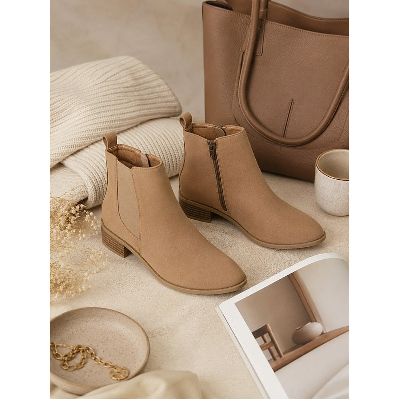 Faye | Pointed-Toe Block Heel Ankle Boots