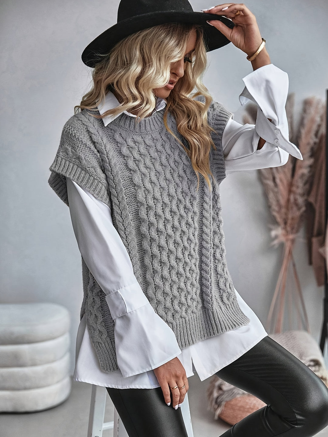 Rosetta | Cable-Knit Sweater Vest