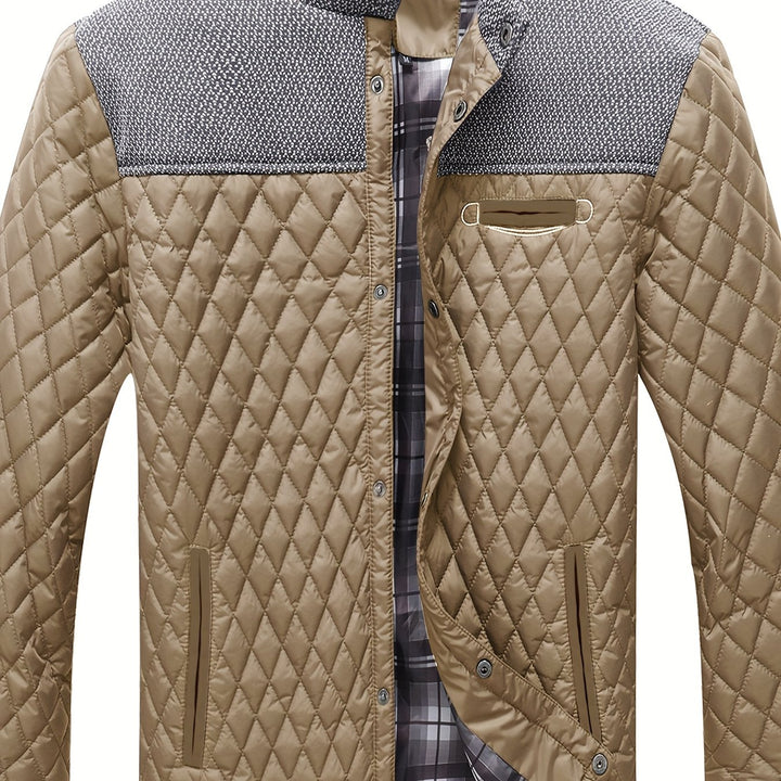 Thatcher | Diamond-Quilted Stand-Collar Jacket