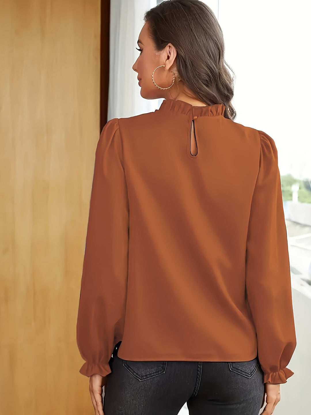 Estelle | Ruffle Collar Puff Sleeve Blouse