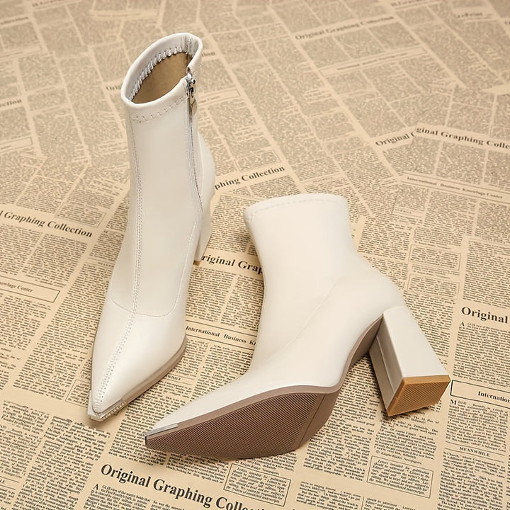 Bronwyn | Pointed-Toe Chunky Heel Ankle Boots