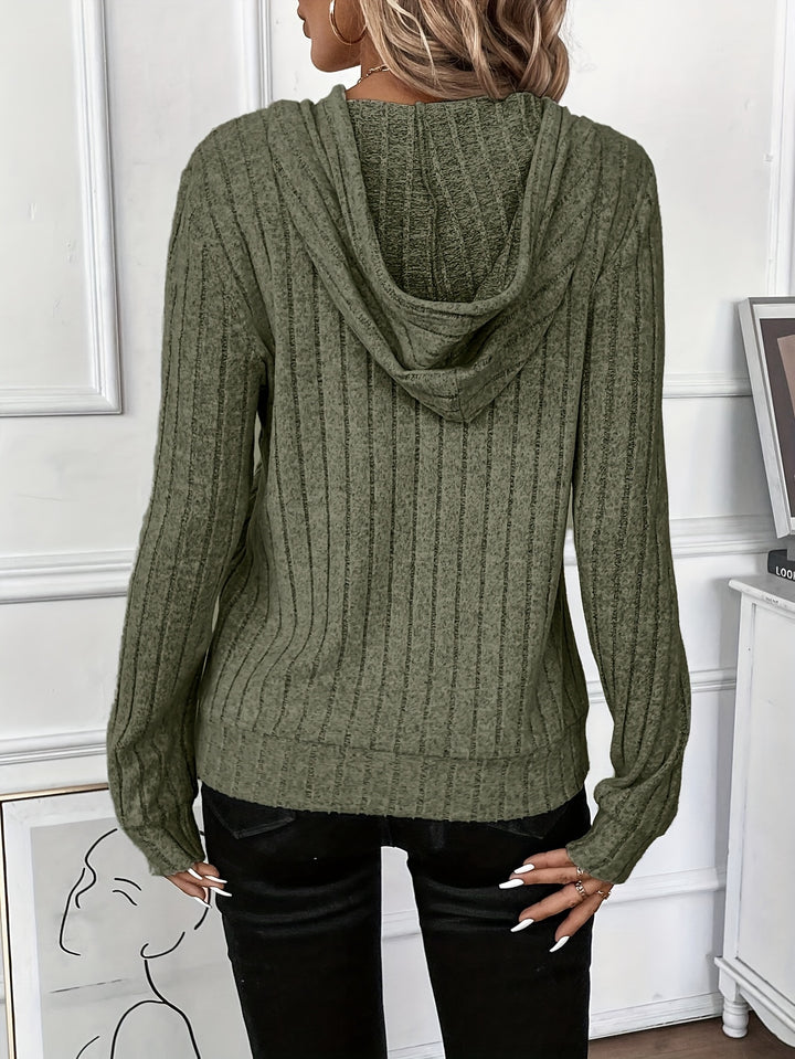 Rosalind | Ribbed Drawstring Hoodie