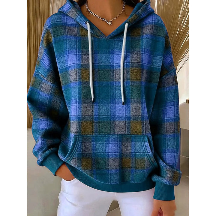 Marnie | Cozy Checked Pullover Hoodie