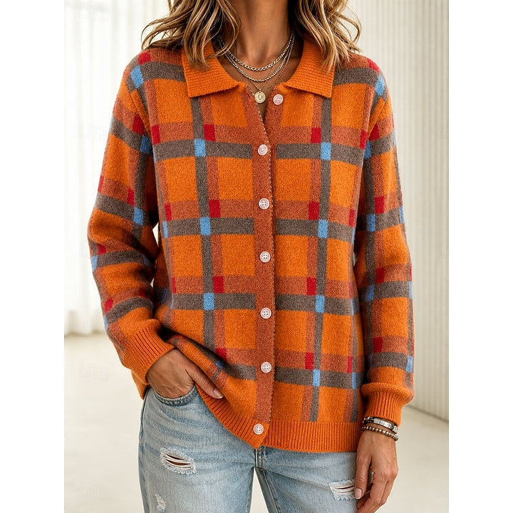 Gemma | Checked Button-Front Cardigan