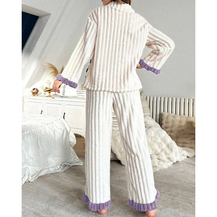Whitney | Cozy Ruffle-Trim Two-Piece Set