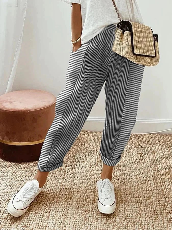 Evelyne | Relaxed Striped Summer Pants