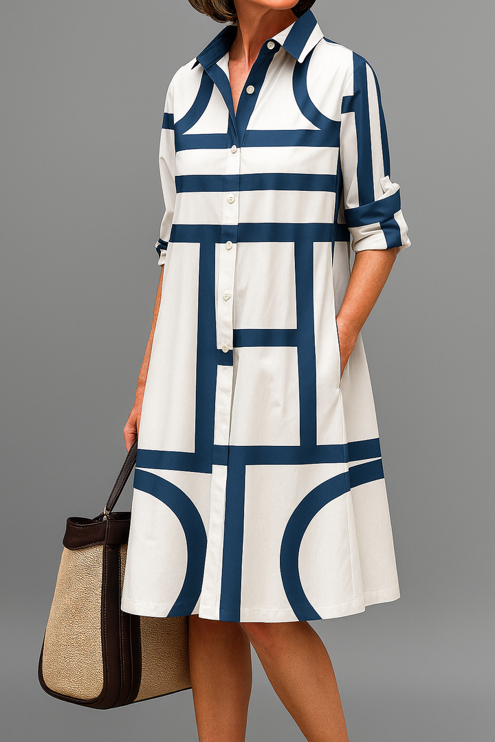 Callie | Sophisticated Pattern Midi Dress