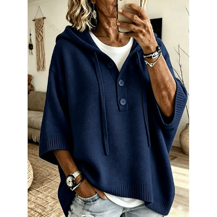 Juliana | Relaxed Hooded Button Sweater