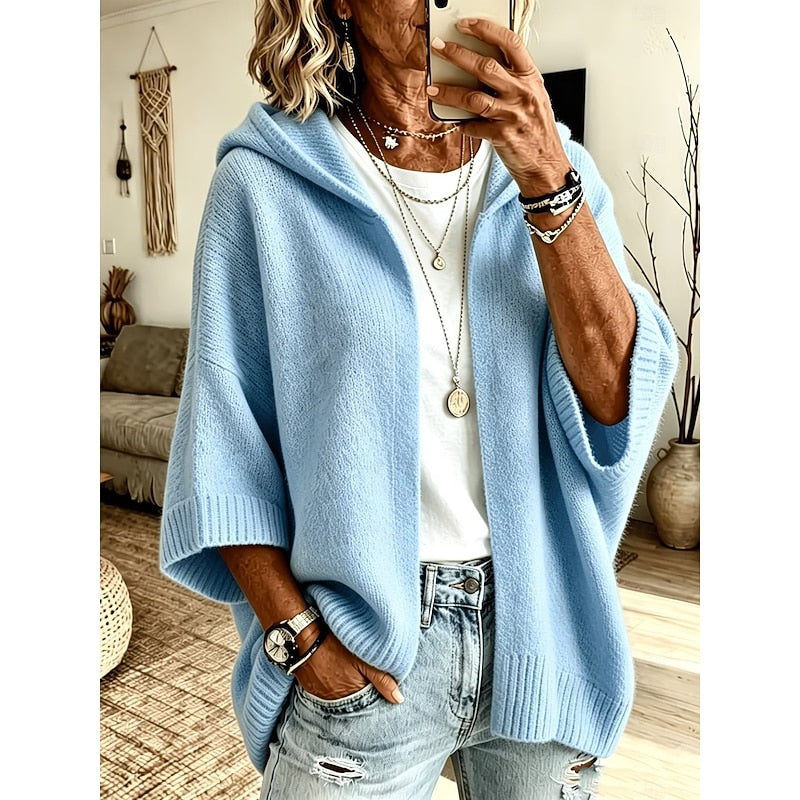 Maureen | Cozy Hooded Open-Front Cardigan