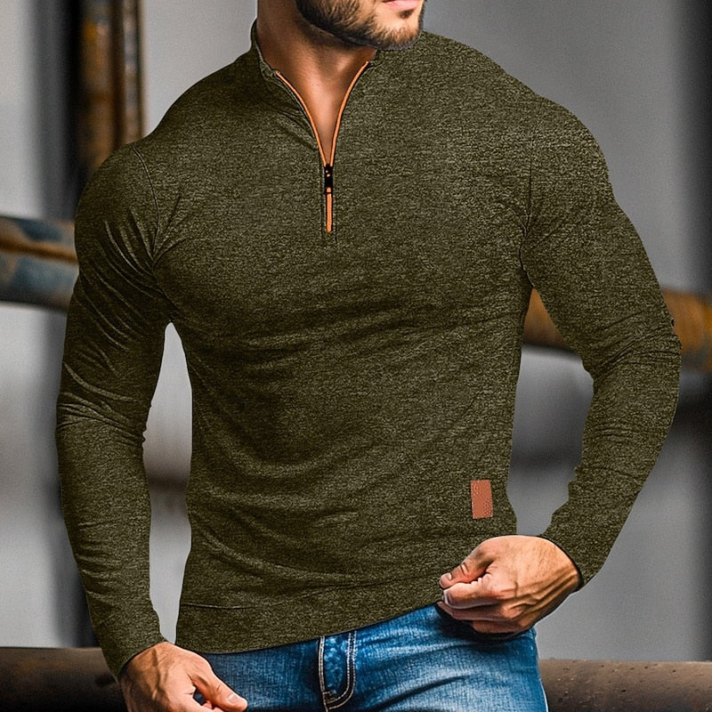 Owen | Quarter-Zip Long Sleeve Polo Shirt