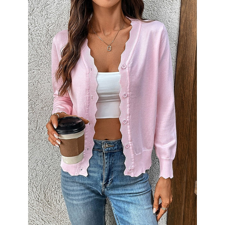 Sloane | Scalloped-Edge Button Cardigan