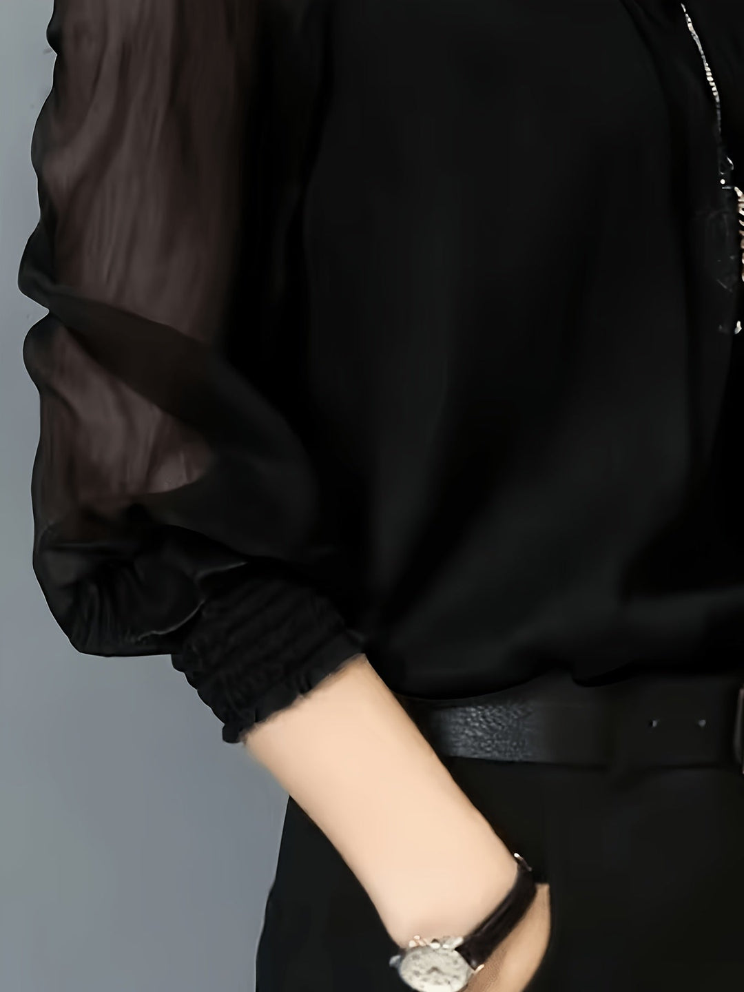 Whitney | Stand-Collar Long-Sleeve Blouse
