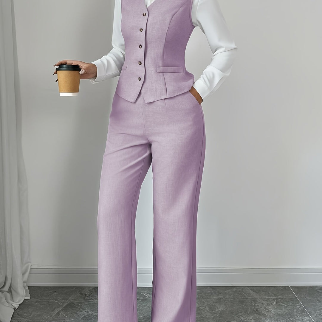Vivienne | Tailored Vest & Wide-Leg Pant Set