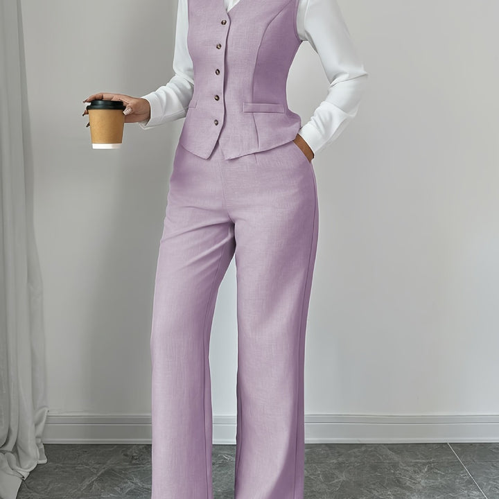 Vivienne | Tailored Vest & Wide-Leg Pant Set