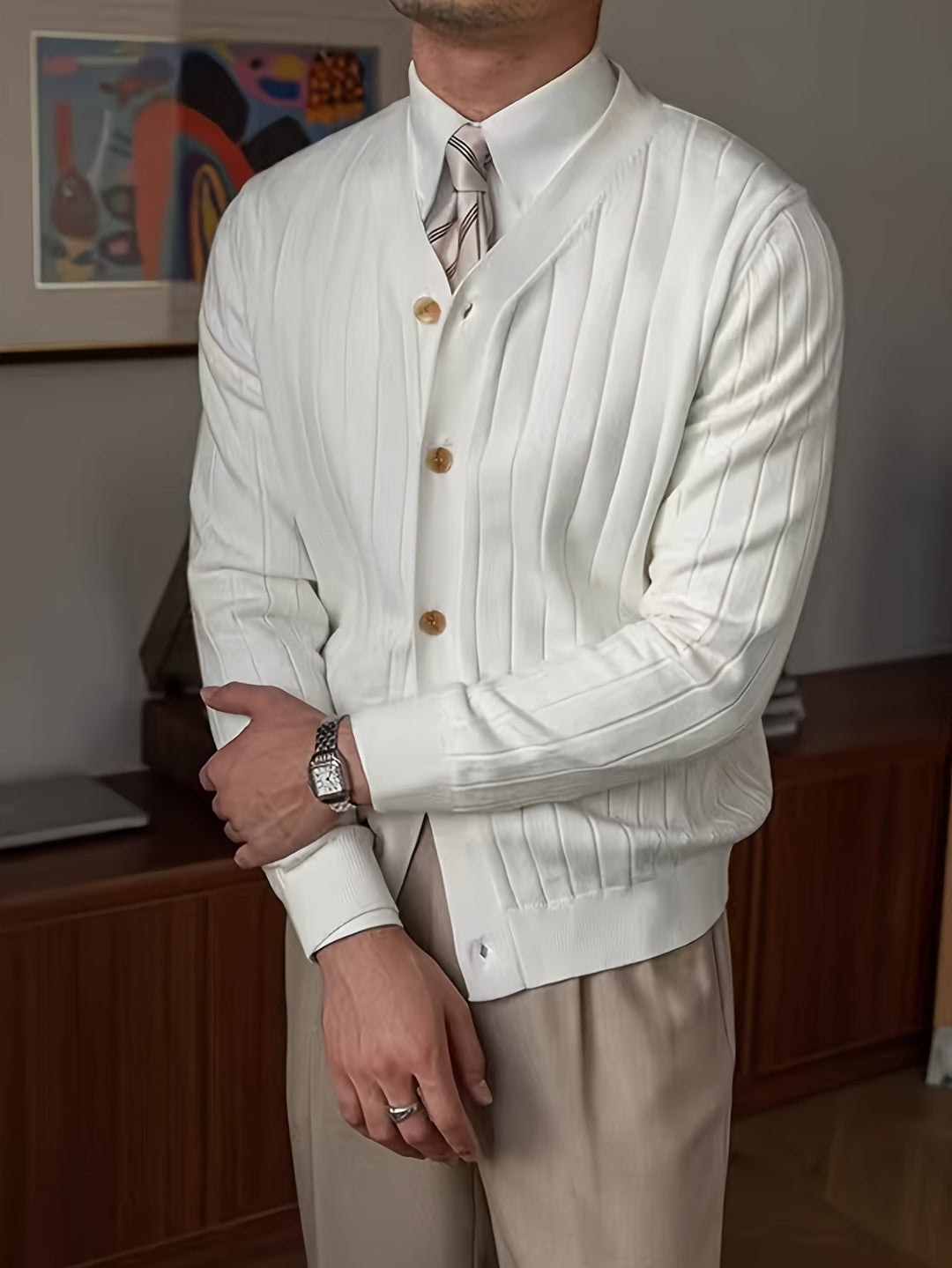 Franklin | Ribbed Button-Up Cardigan