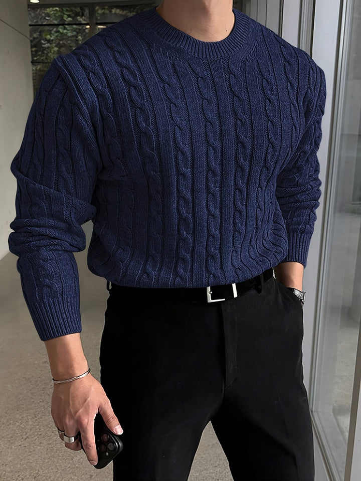Reid | Cable-Knit Crewneck Sweater