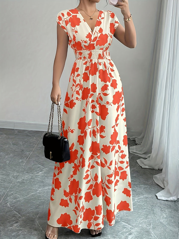 Isabelle | Floral V-Neck Maxi Dress