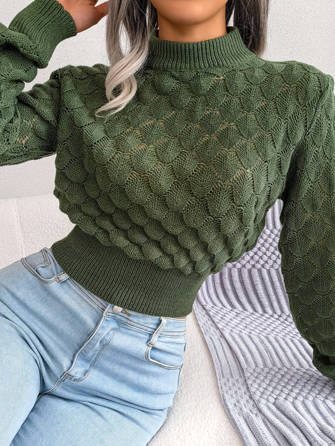 Willa | Textured Cropped Sweater