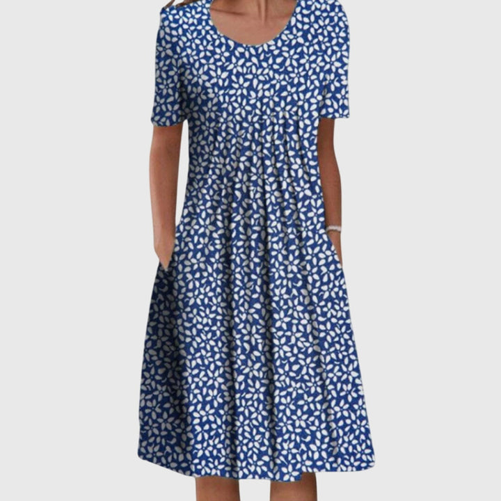 Gemma | Elegant Round Neck Printed Dress
