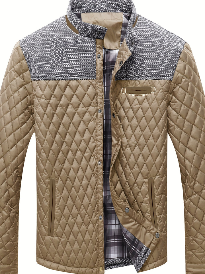 Thatcher | Diamond-Quilted Stand-Collar Jacket