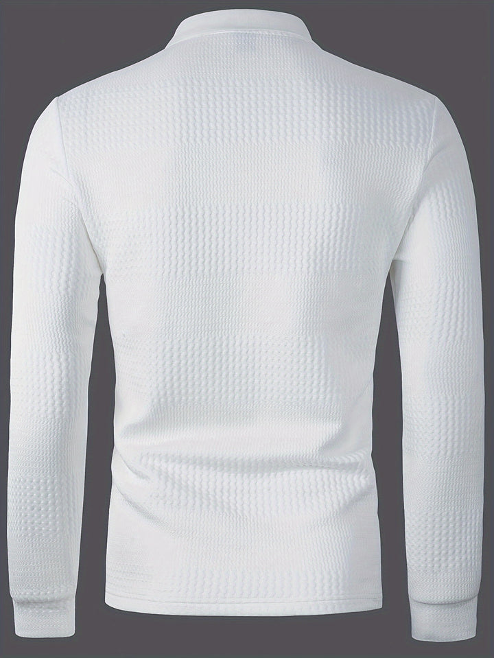 Reid | Textured Long Sleeve Polo Shirt