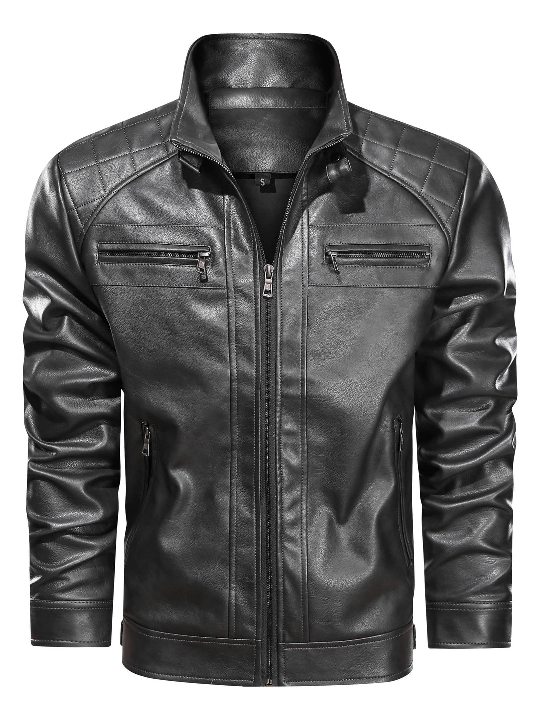 Rutherford | Quilted-Shoulder Biker Jacket