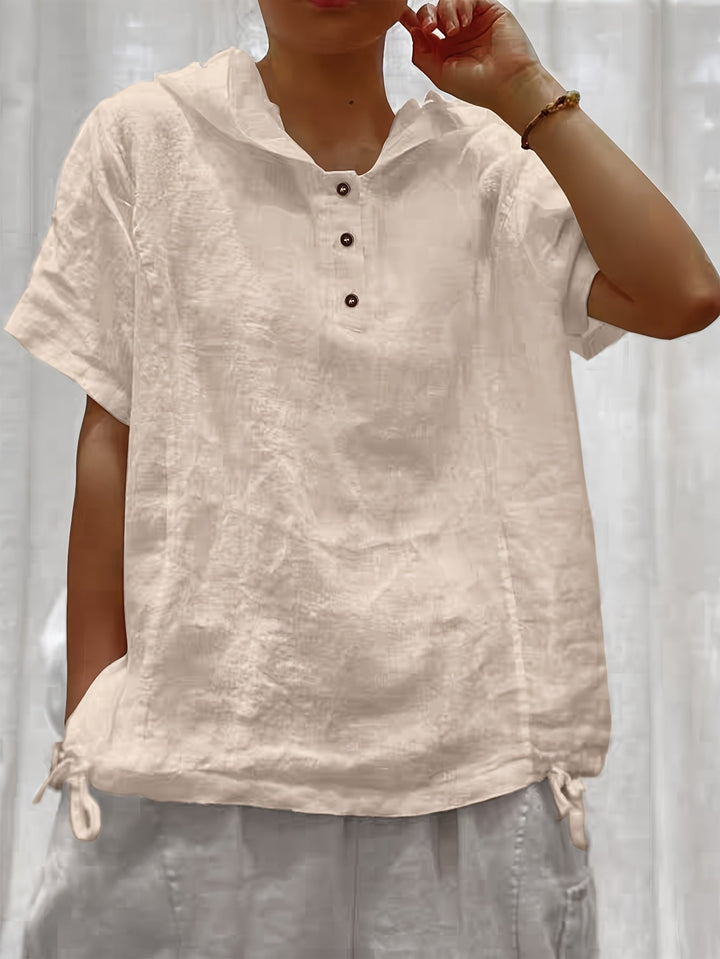 Lena | Relaxed Hooded Drawstring Top