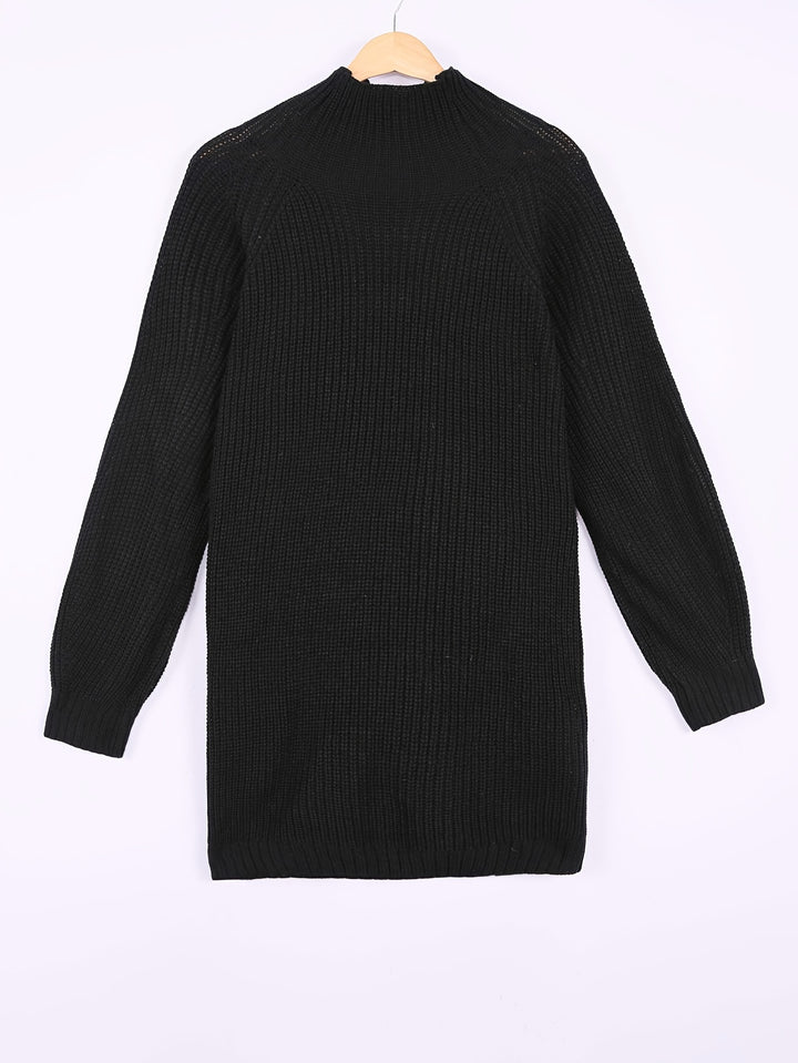 Elaine | Relaxed Half-Turtleneck Sweater Dress