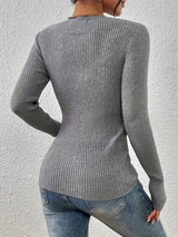 Josie | Ribbed Half-Button Top
