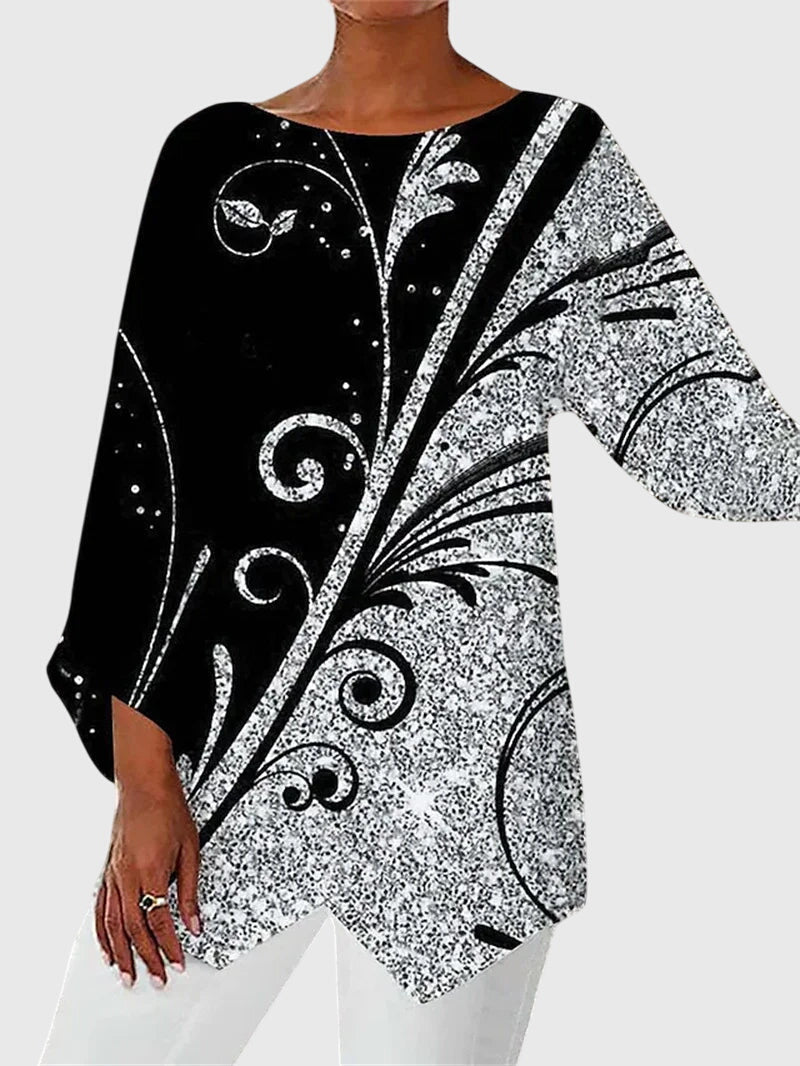 Serena | Shimmering Butterfly Long-Sleeve Top