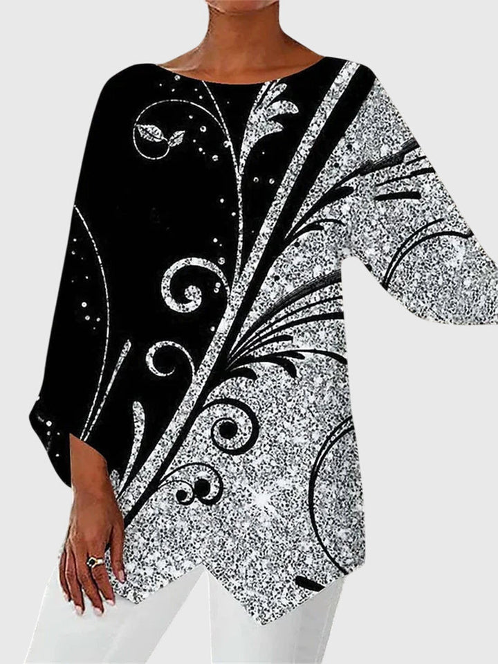 Serena | Shimmering Butterfly Long-Sleeve Top