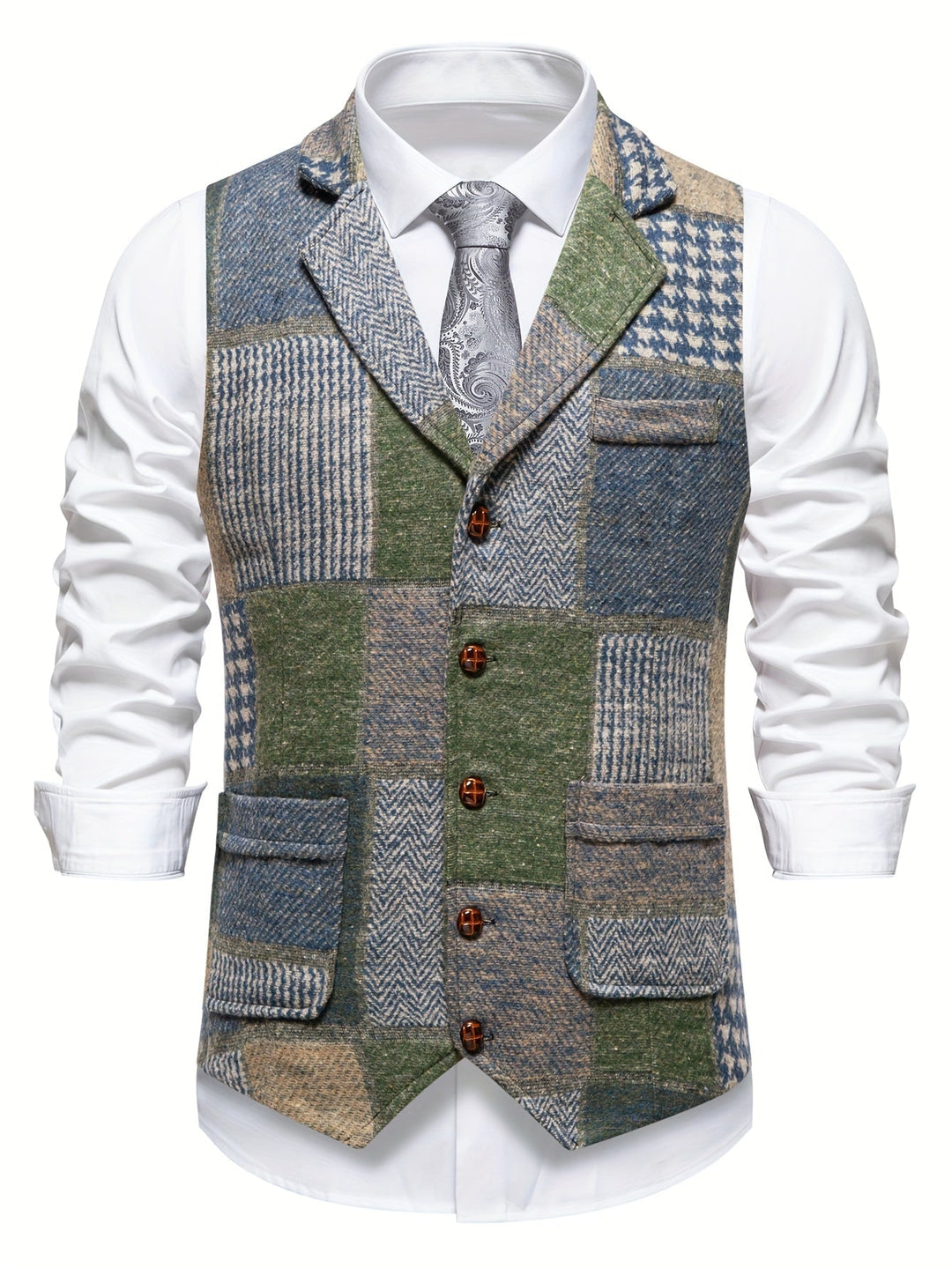 Harold | Classic Patchwork Tweed Waistcoat