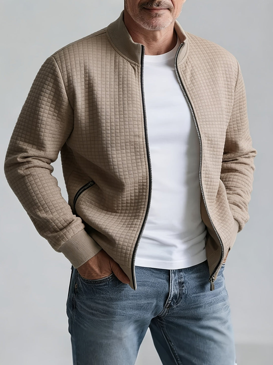 Sullivan | Textured Stand-Collar Zip Jacket