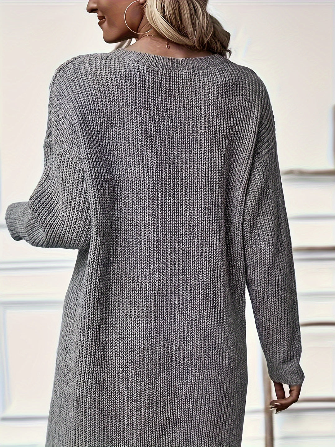 Sloane | Wrap-Front Long Sweater Dress