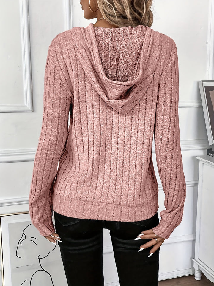 Rosalind | Ribbed Drawstring Hoodie
