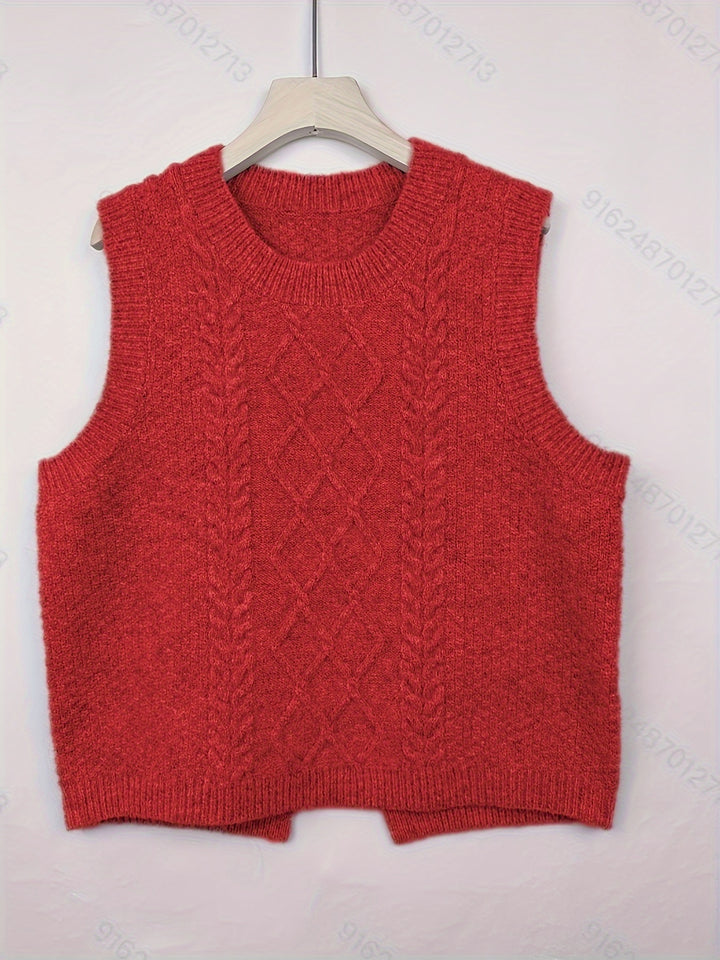 Tabitha | Cable-Knit Sleeveless Sweater Vest