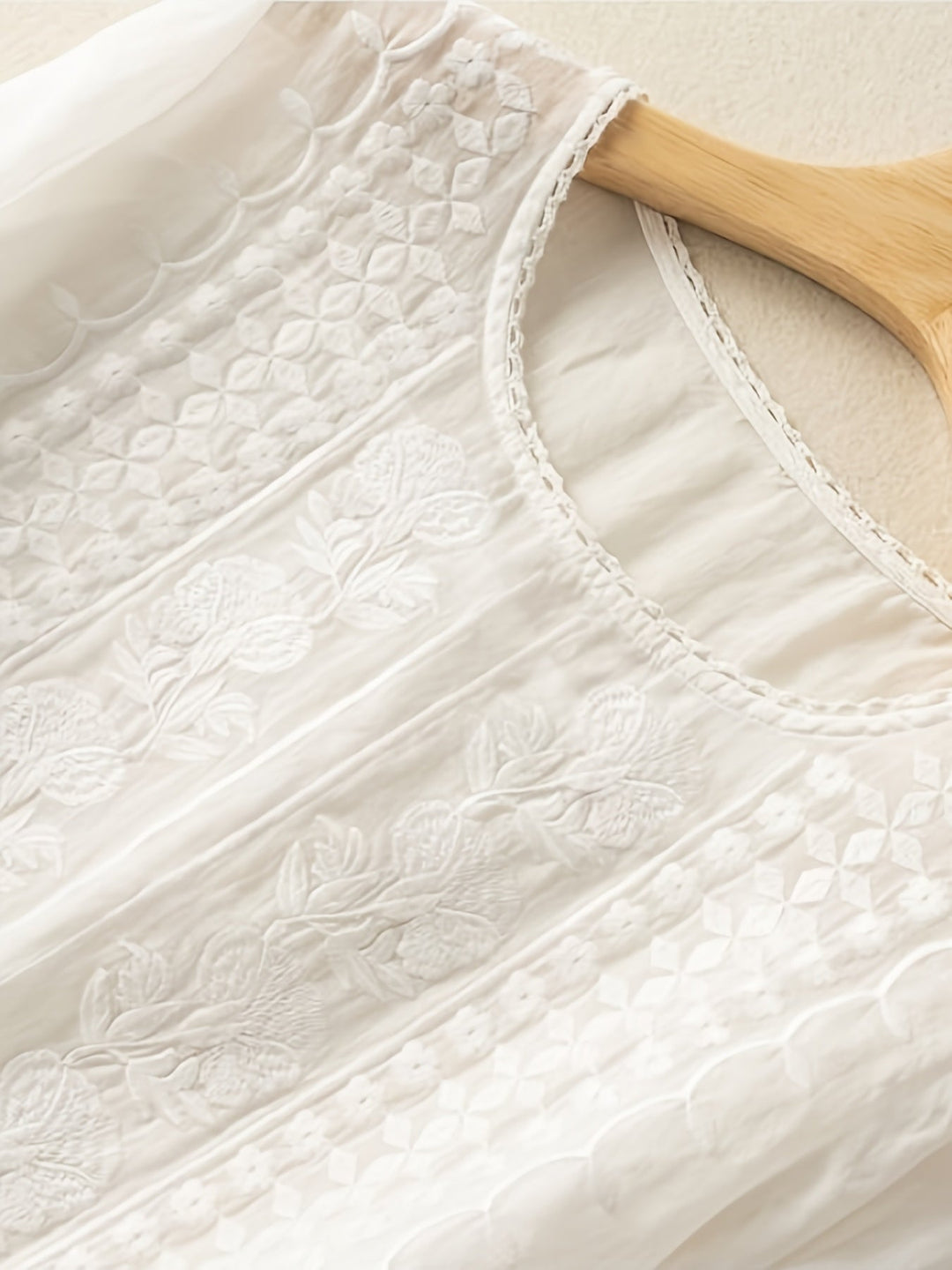 Cecilia | Embroidered Scoop-Neck Blouse