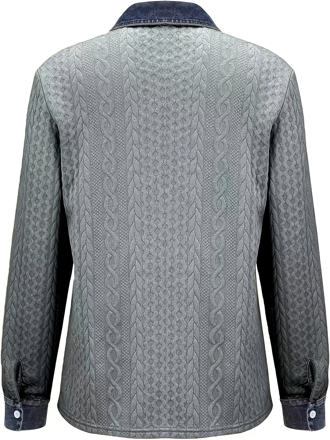 Marina | Contrast-Trim Cable-Knit Cardigan