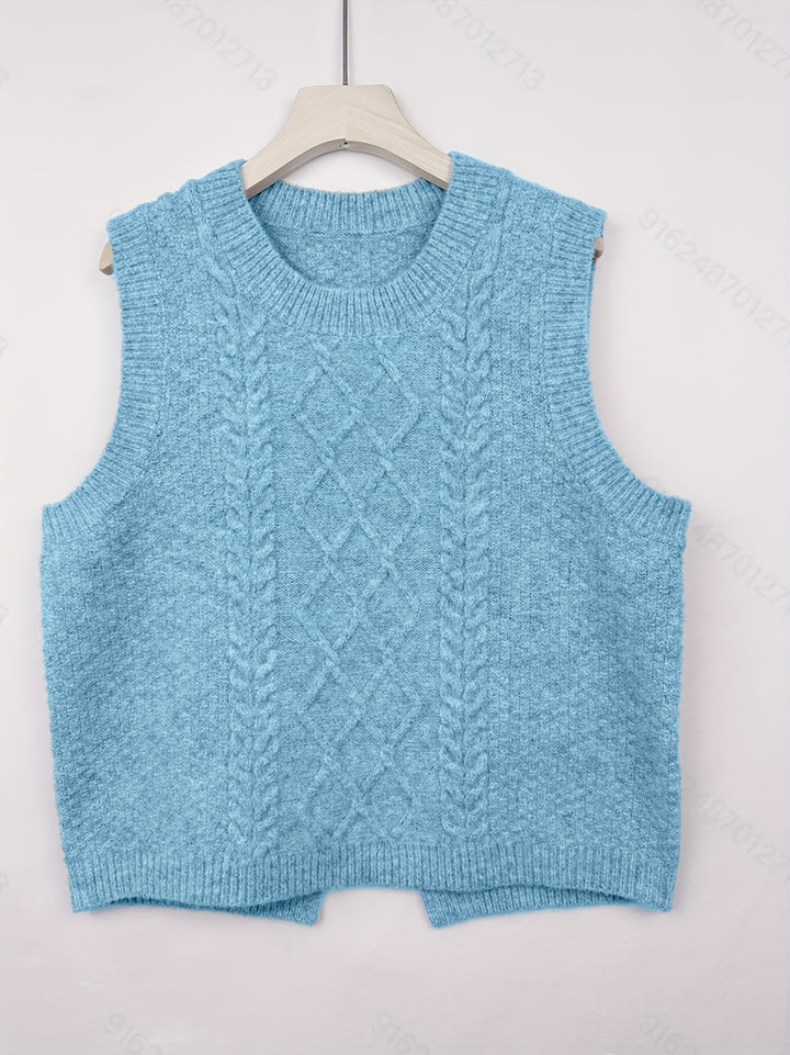Tabitha | Cable-Knit Sleeveless Sweater Vest